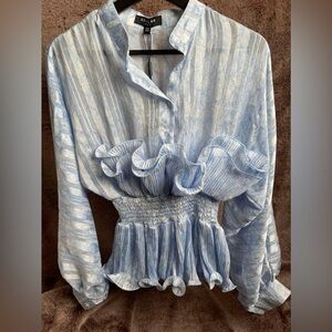 $79 Chiffon Long Sleeves with Fro Button